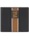 Fendi Ff Signature Smooth Leather Wallet In Black