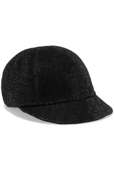Maison Michel Warren Sequined Velvet Cap In Black