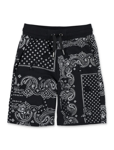 Givenchy Kids' Printed Cotton-blend Shorts In Black