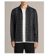 Allsaints Alverstone Checked Brushed Flannel Shirt In Black