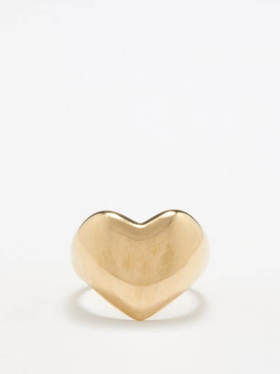 Annika Inez Large Heart 14kt Gold-filled Ring In Yellow Gold