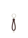 Bottega Veneta Intrecciato Leather Key Ring In Burgundy