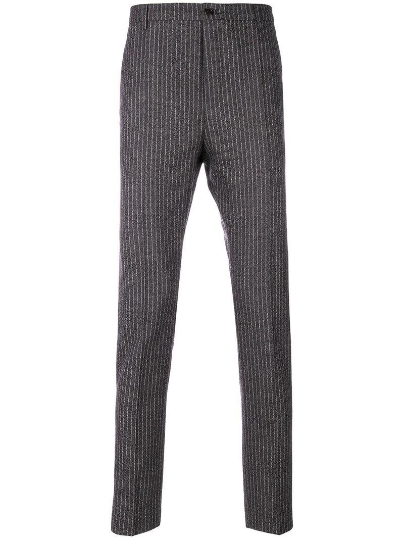 Al Duca D'aosta Striped Tailored Trousers In Brown | ModeSens