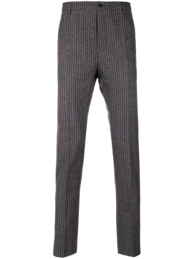 Al Duca D'aosta Striped Tailored Trousers In Brown