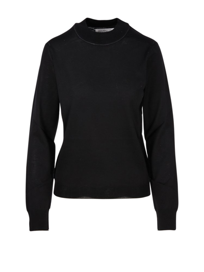 Maison Margiela Mockneck Long Sleeved Sweater In Black