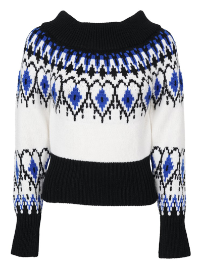 Alexander Mcqueen Pattern Intarsia Knitted Jumper In Ivory