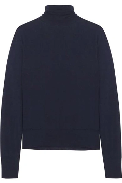 Bottega Veneta Merino Wool Turtleneck Sweater In Navy