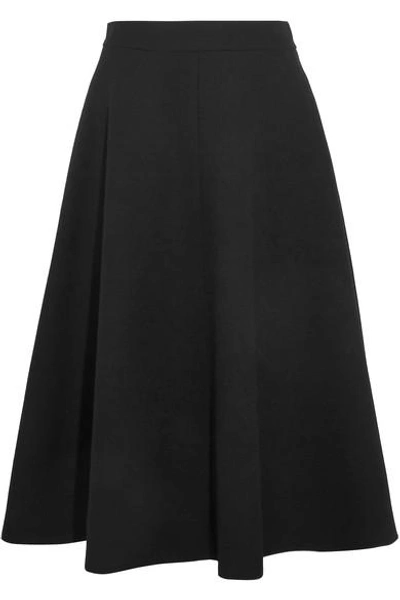 Bottega Veneta Wool-crepe Midi Skirt In Black