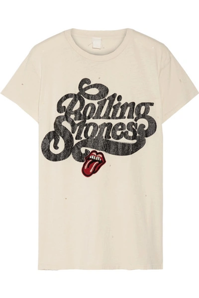 Madeworn Rolling Stones Appliquéd Printed Cotton-jersey T-shirt In White