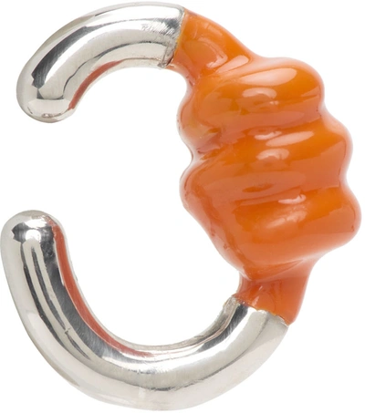 Marshall Columbia Ssense Exclusive Orange Alan Crocetti Edition Double Knot Ear Cuff In Red