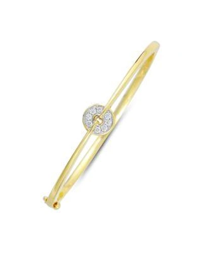 Frederic Sage Small Firenze Diamond Spinning Disc Bangle In 18k White & Yellow Gold In White/gold