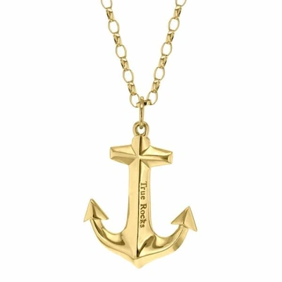 True Rocks Large Anchor Necklace Yellow Gold