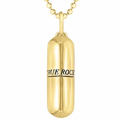 True Rocks Large 18kt Yellow Gold Plated Pill Pendant
