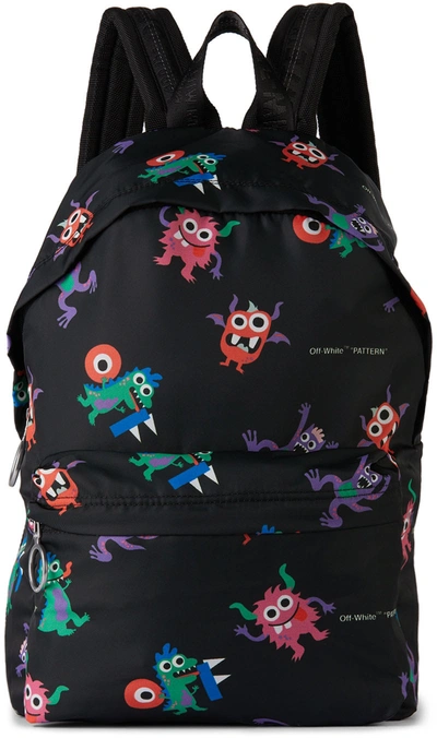 Off-white Kids Black Monster Backpack In Black Multicolor