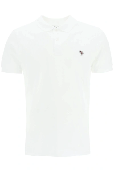 Ps By Paul Smith Ps Paul Smith Slim Fit Zebra Polo Shirt In White