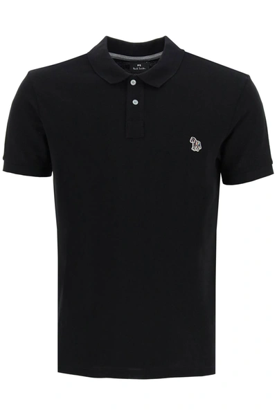 Ps By Paul Smith Ps Paul Smith Slim Fit Zebra Polo Shirt In Black