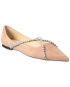 Jimmy Choo Genevi Suede Flat In Pink