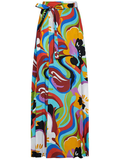 Etro Women's Floral Wave Wrap Maxi Skirt In Multicolour