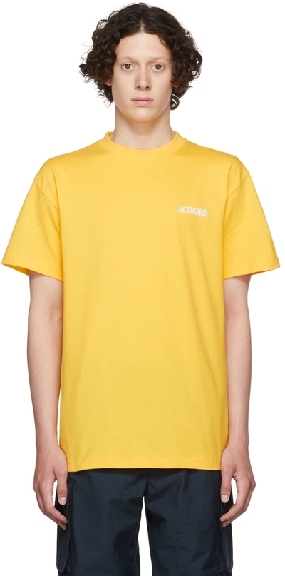 Jacquemus Logo-print Organic Cotton-jersey T-shirt In Yellow