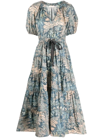 Ulla Johnson Olina Printed Cotton Midi Dress In Multi