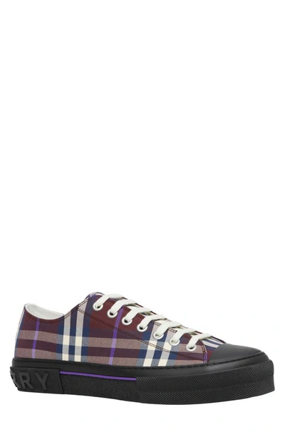 Burberry Men's Low-top Textile Check Sneakers In Multi