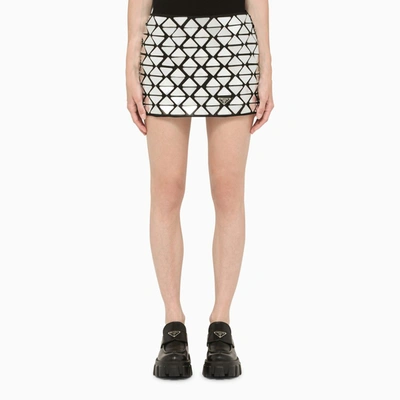 Prada Silver Mini Skirt With Triangles In Default Title