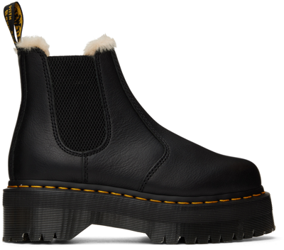 Dr. Martens' 2976 Faux Fur Lined Platform Chelsea Boots In Black