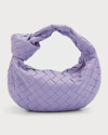 Bottega Veneta Jodie Mini Intrecciato Leather Hobo Bag In Purple