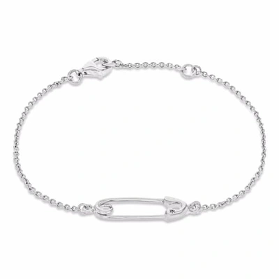 True Rocks Safety Pin Bracelet In Sterling Silver