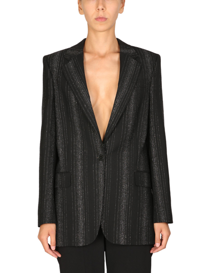 Stella Mccartney Striped Tailored Jacket In Black