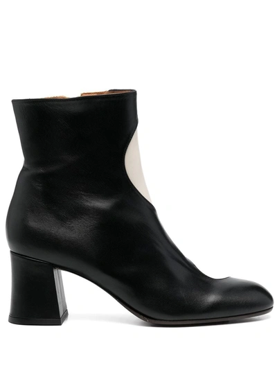 Chie Mihara Two-tone Leather Boots In Black