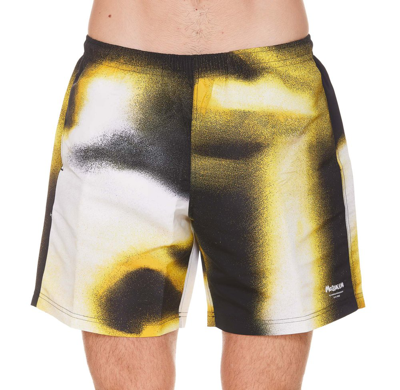 Alexander Mcqueen Graphic-print Swimming Shorts In Black