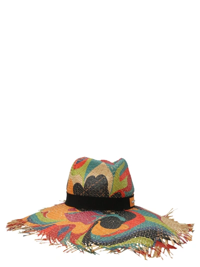 Etro Leather And Grosgrain-trimmed Printed Raffia Sunhat In Multicolor