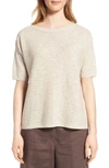 Eileen Fisher Organic Linen & Cotton Knit Pullover In Unnatural