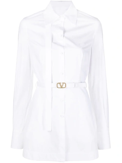 Valentino Vlogo Belted Shirtdress In White