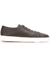 Santoni Grained Lace Up Trainers