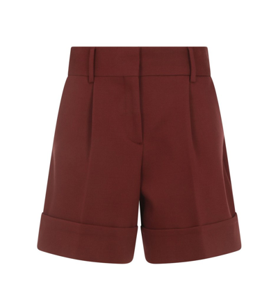 See By Chloé Cuff-detail Tailored Shorts In Red