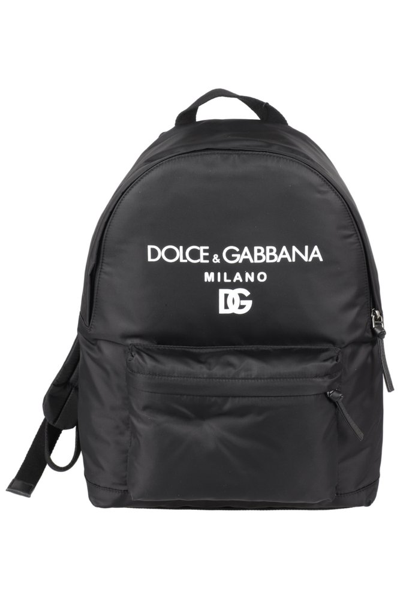 Dolce & Gabbana Logo-print Backpack In Black
