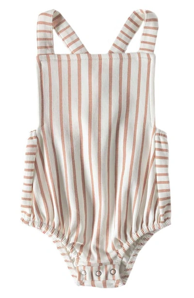 Pehr Babies' Stripe Crisscross Organic Cotton Romper In Light Pink