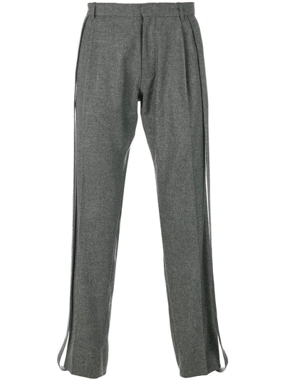 Chalayan Straight Leg Trim Trousers In Grey