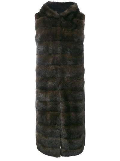 Liska Malottika Long Gilet In Black