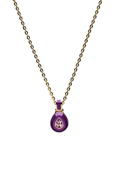 Awe Inspired Aura Necklace In Gold - Violet