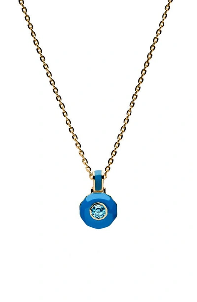 Awe Inspired Aura Necklace In Gold - Blue
