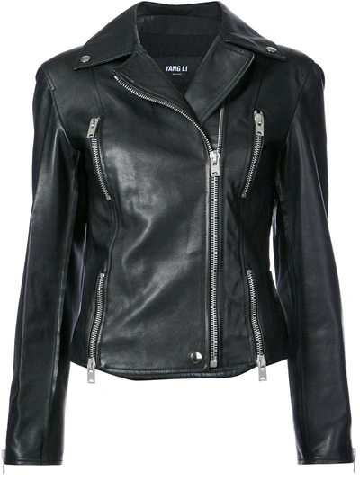 Yang Li Slim Biker Jacket In Black