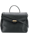 Visone Black Sofia Leather Top Handle Bag