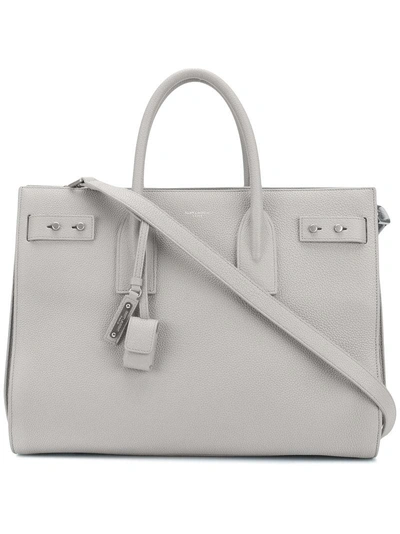 Saint Laurent Large Sac De Jour Souple Bag In Pearl