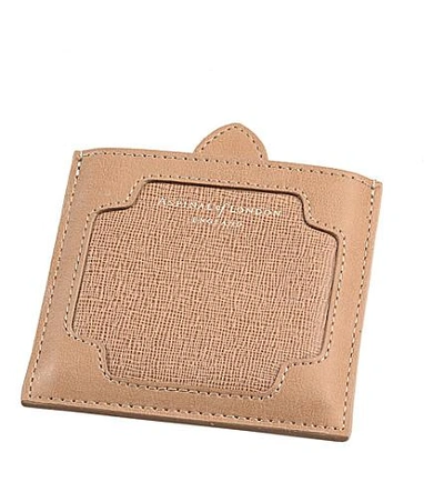Aspinal Of London Marylebone Leather Compact Mirror In Deer