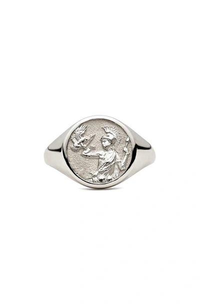Awe Inspired Athena Signet Ring In Sterling Silver