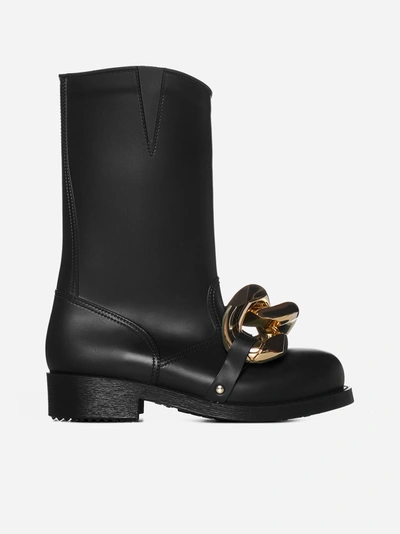 Jw Anderson Chain Rubber Boots In Black