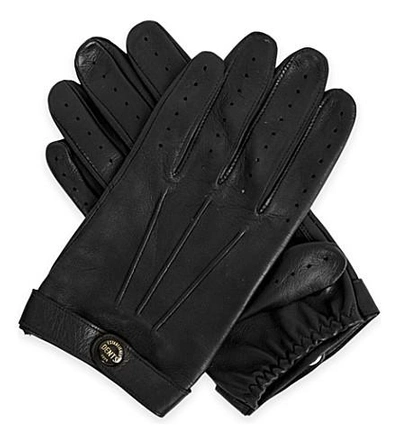 Dents Fleming Leather Driving Gloves In Black